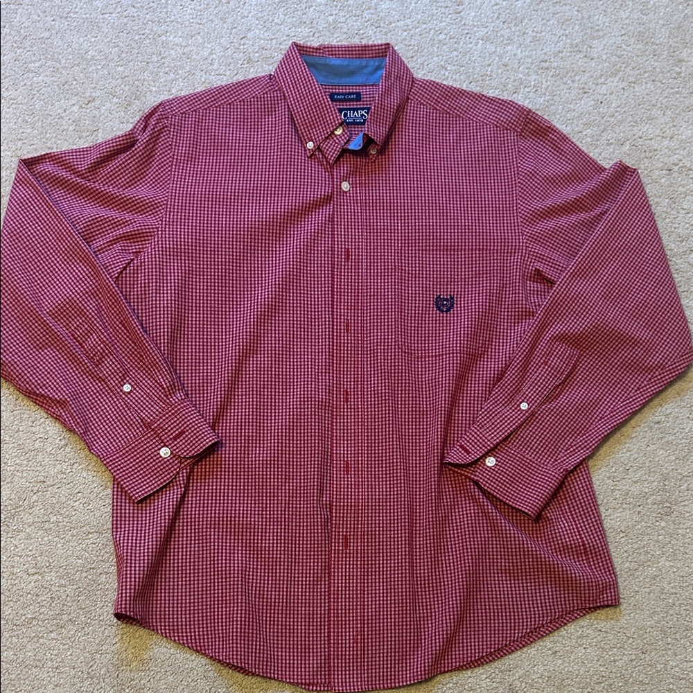 Chaps Men's Red Plaid Button Down Shirt